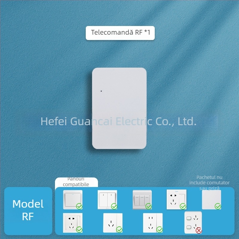 Intrerupător wireless cu telecomandă — pentru uz interior; (Brand: Personalizabil; Tip: control wireless; Tip întrerupător: întrerupător cu telecomandă; Temperatura de lucru: Normal locuință; Domeniu de aplicare: Interior)