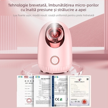 Dispozitiv compact de înfrumusețare pentru față cu abur cald, 11–30 de secunde de ceață, nivel 1, carcasă ABS, fără baterie, aparat de hidratare pentru uz casnic