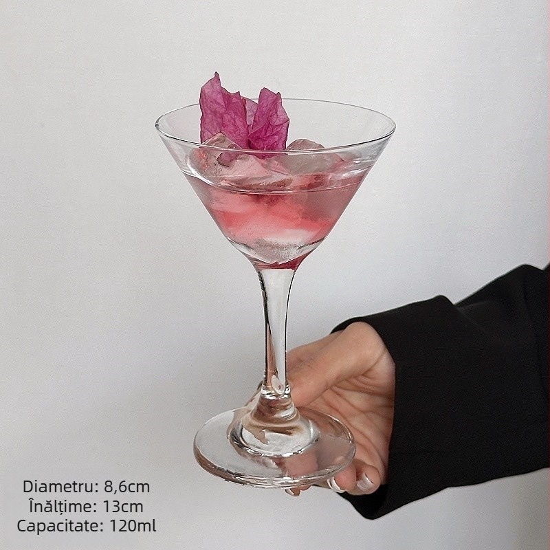 Pahar de cocktail din sticlă, capacitate 101–200 ml, stil modern simplu, imprimare logo disponibil, unitate unică
