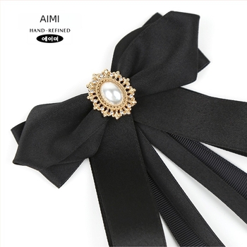 Cămașă cu floare la guler și papion, stil coreean, unisex, model monocrom, vopsită pe fir