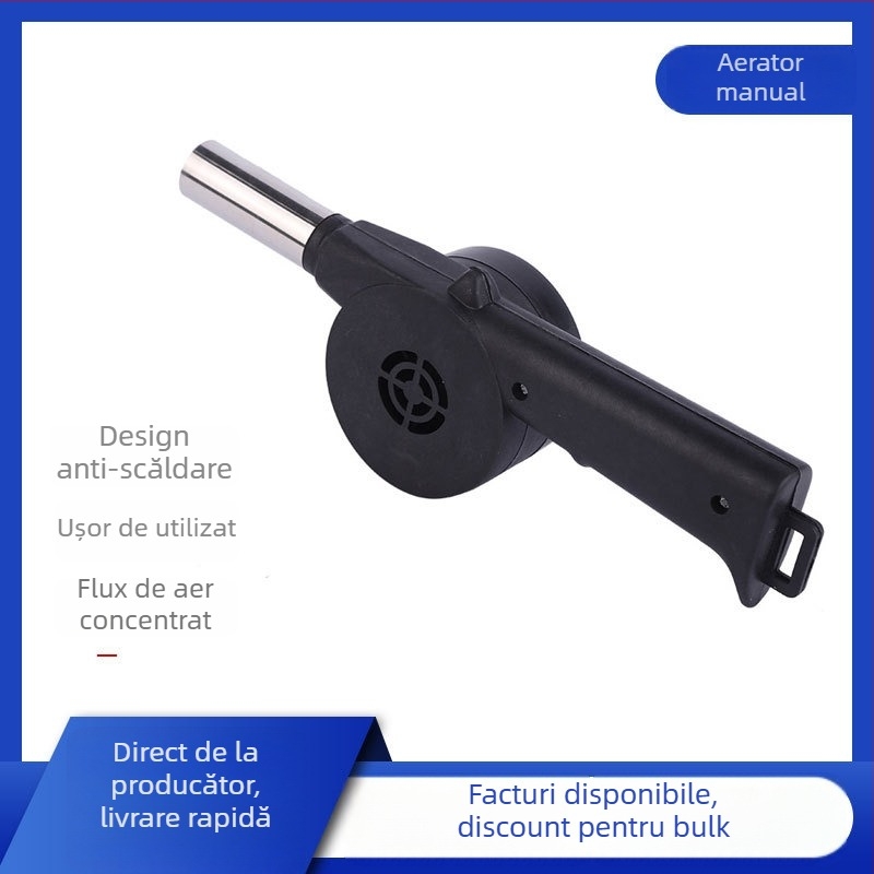 Suflător manual pentru grătar în aer liber și camping, ajutor la aprinderea cărbunilor, origine Yongkang, stil simplitate modernă