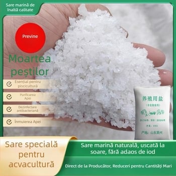 Sare de mare pentru acvarii, granule mari pentru dezinfectare, instalare a acvariului, acvacultură marină, prevenirea bolilor la pești ornamentali