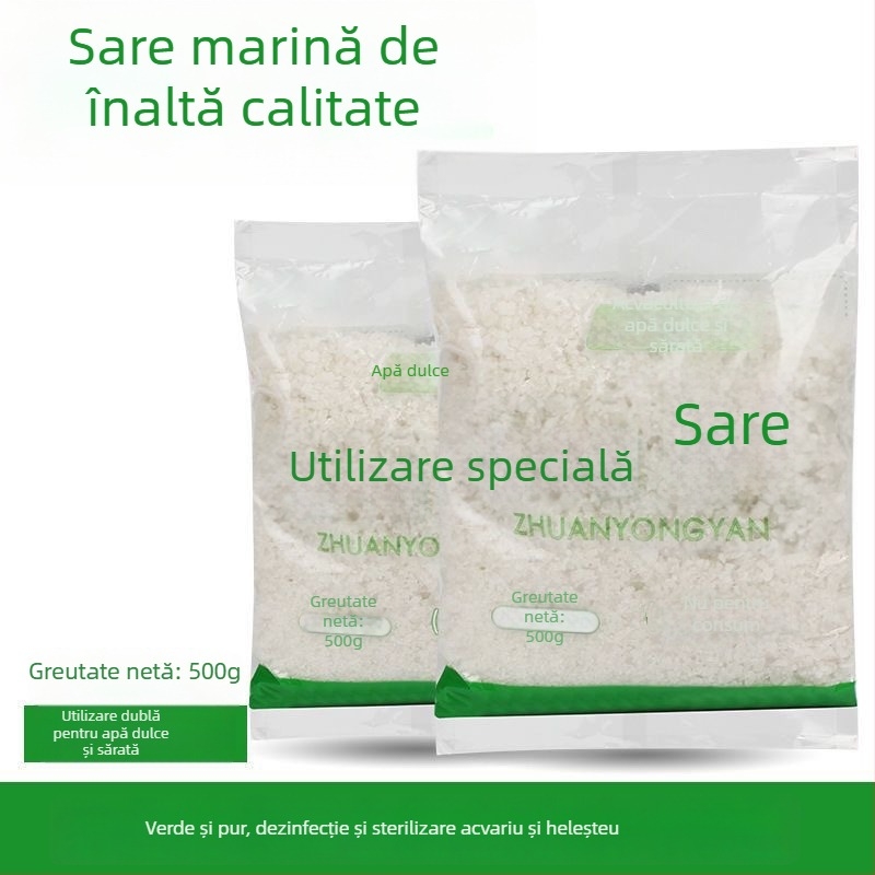 Sare de mare pentru acvarii, granule mari pentru dezinfectare, instalare a acvariului, acvacultură marină, prevenirea bolilor la pești ornamentali