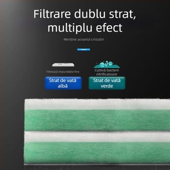 Spumă de filtrare pentru acvariu, densitate mare – panou superior de filtrare, material de filtrare îngroșat pentru purificarea apei, burete alb cu bumbac verde-alb