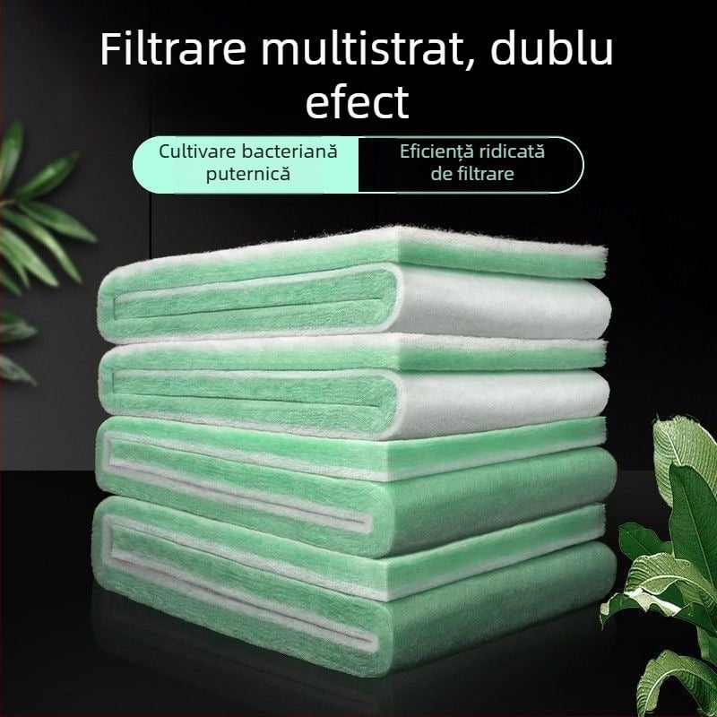 Spumă de filtrare pentru acvariu, densitate mare – panou superior de filtrare, material de filtrare îngroșat pentru purificarea apei, burete alb cu bumbac verde-alb