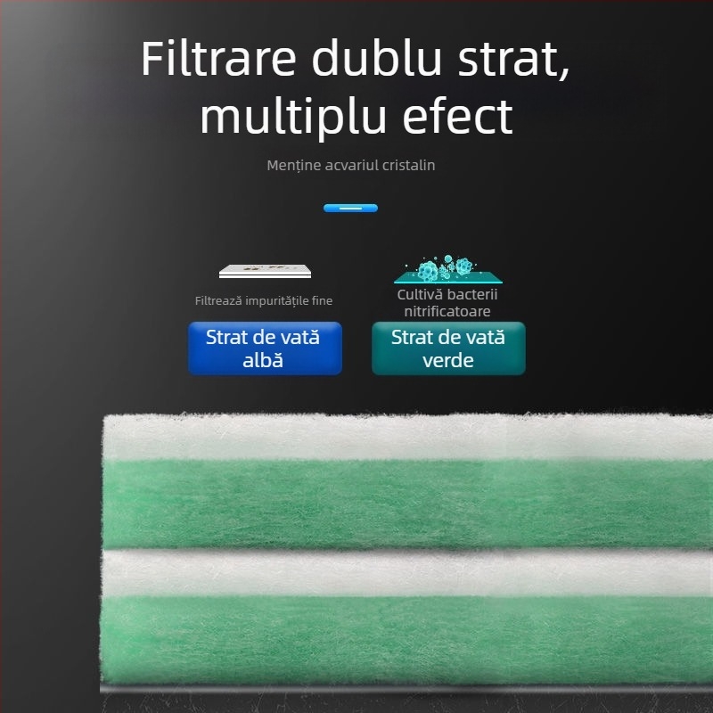 Spumă de filtrare pentru acvariu, densitate mare – panou superior de filtrare, material de filtrare îngroșat pentru purificarea apei, burete alb cu bumbac verde-alb