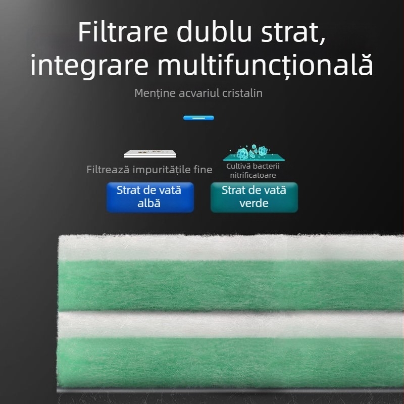 Spumă de filtrare pentru acvariu, densitate mare – panou superior de filtrare, material de filtrare îngroșat pentru purificarea apei, burete alb cu bumbac verde-alb