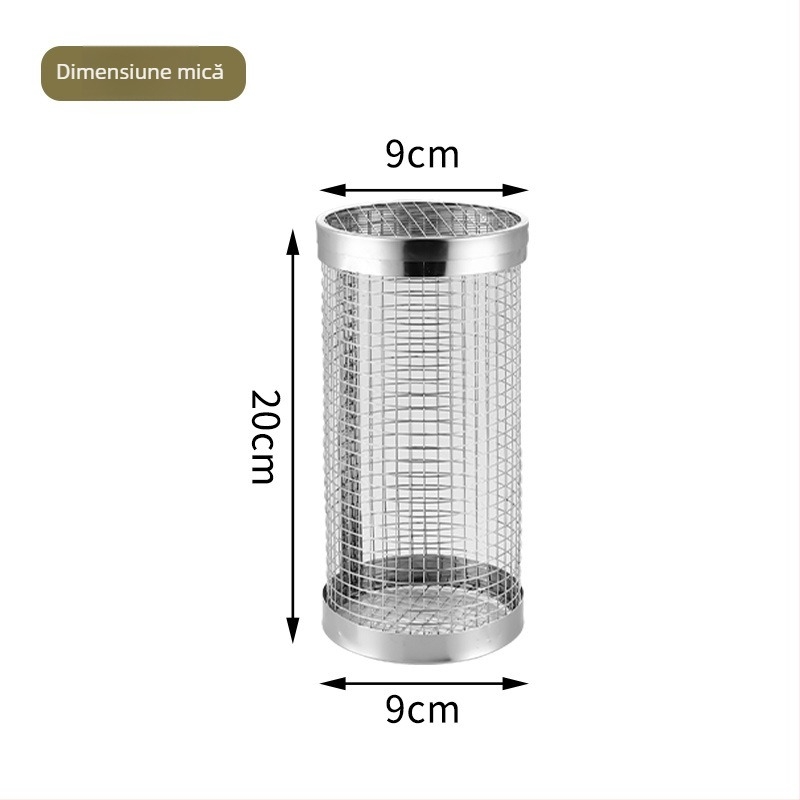 Rețea rotundă din oțel inoxidabil pentru grătar – portabilă, anti-rugină, cilindrică; origine: Chaozhou; proces de fabricație: întindere, sudură în puncte, ștanțare