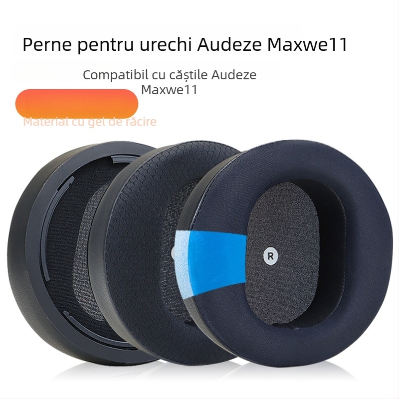 Perne pentru urechi pentru căști Audeze Maxwell, piele artificială, gel rece respirabil