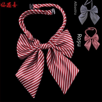 Papion pentru guler cu floare — poliester, model dungat, imprimare, stil office