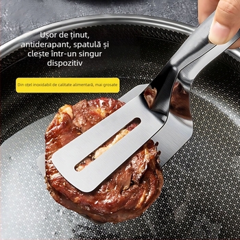 Clește pentru alimente din oțel inoxidabil 410 – Clește de bucătărie multifuncțional, antiderapant, protecție împotriva arsurilor, rezistență la temperaturi înalte