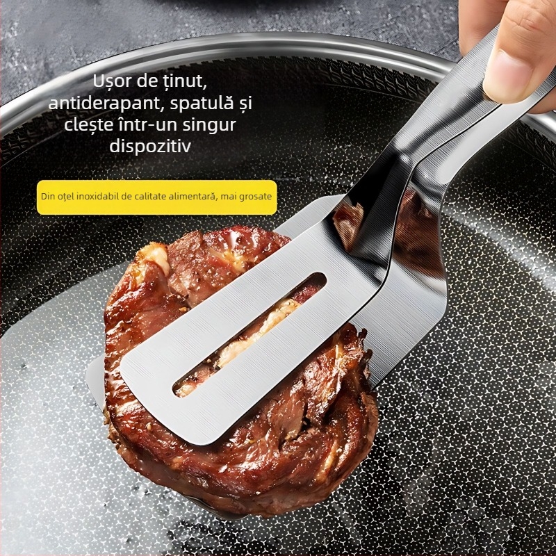 Clește pentru alimente din oțel inoxidabil 410 – Clește de bucătărie multifuncțional, antiderapant, protecție împotriva arsurilor, rezistență la temperaturi înalte