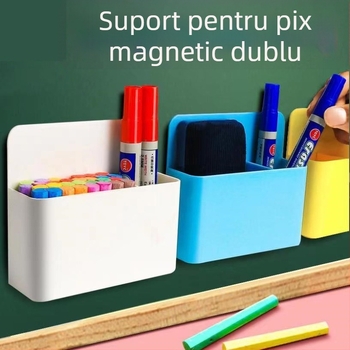 Model CIBITONG: Suport magnetic din plastic, pătrat, pentru gumă de tablă și carioci