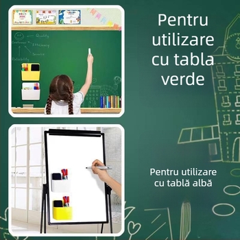Model CIBITONG: Suport magnetic din plastic, pătrat, pentru gumă de tablă și carioci