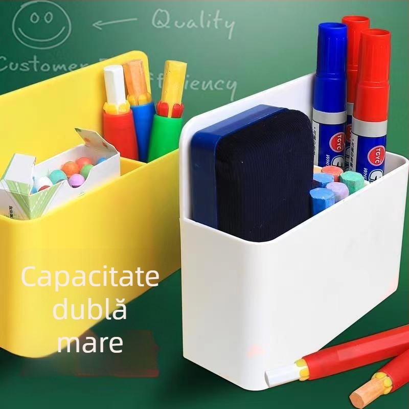 Model CIBITONG: Suport magnetic din plastic, pătrat, pentru gumă de tablă și carioci