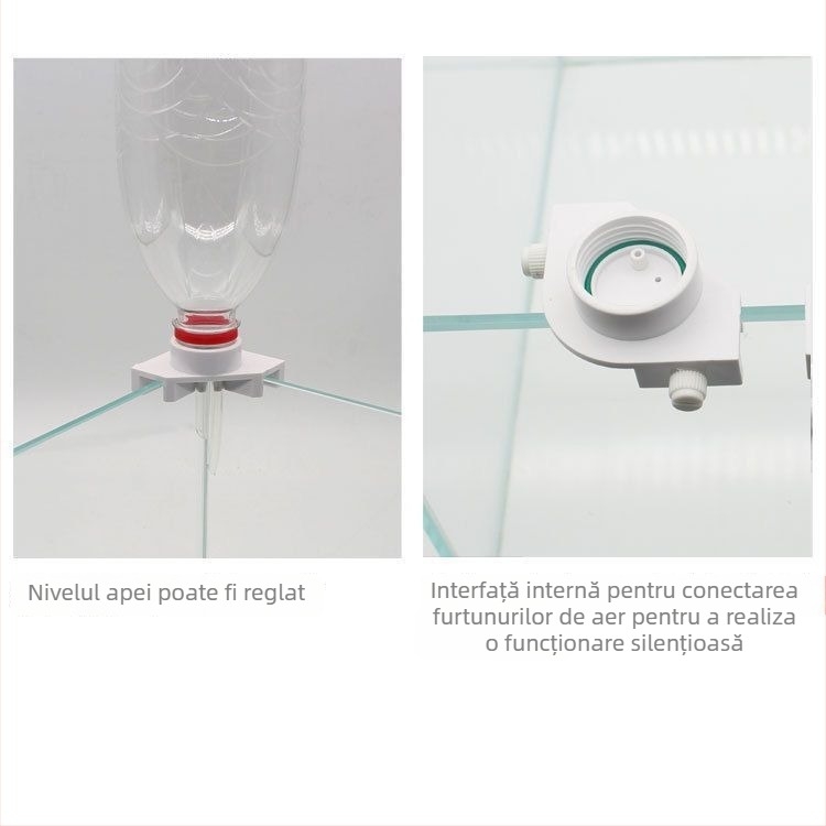 Sistem automat de completare a apei pentru acvariu, controler mic al nivelului apei și recipient de picurare (fără energie)