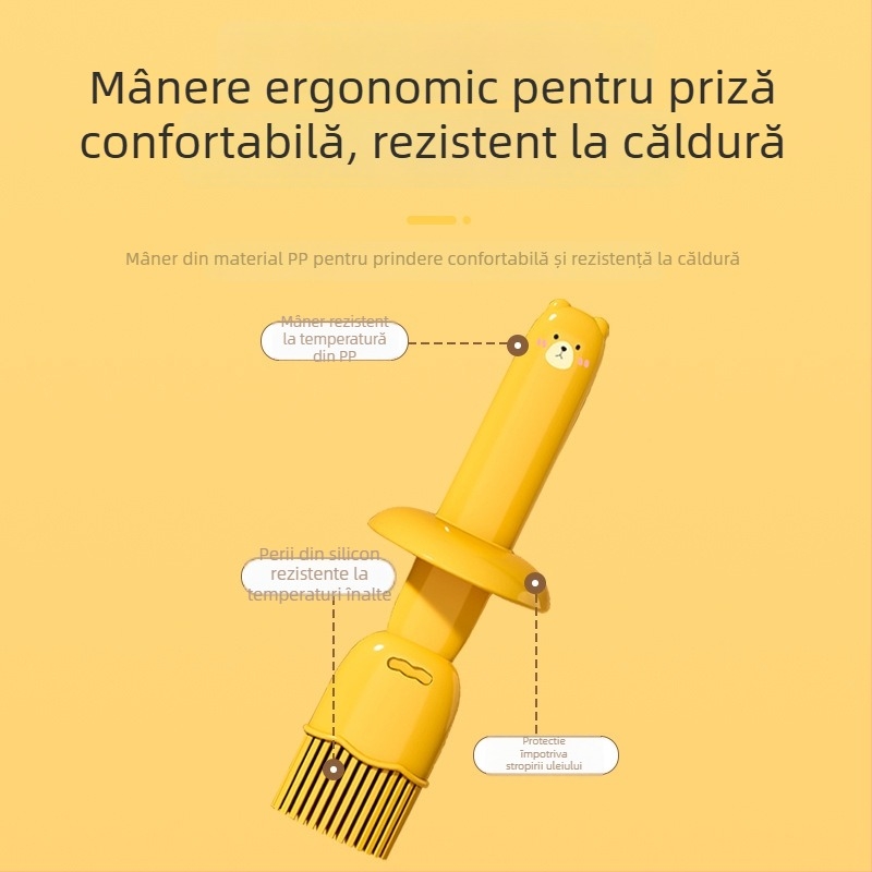 Perie de grătar din silicon cu recipient de ulei încorporat, rezistentă la temperaturi înalte, instrument de bucătărie alimentară