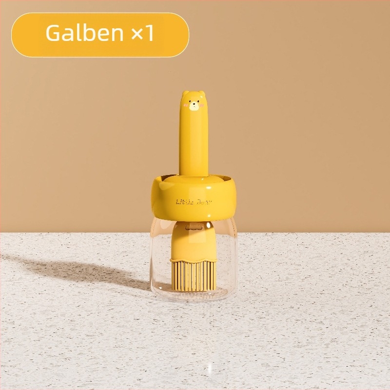 Perie de grătar din silicon cu recipient de ulei încorporat, rezistentă la temperaturi înalte, instrument de bucătărie alimentară