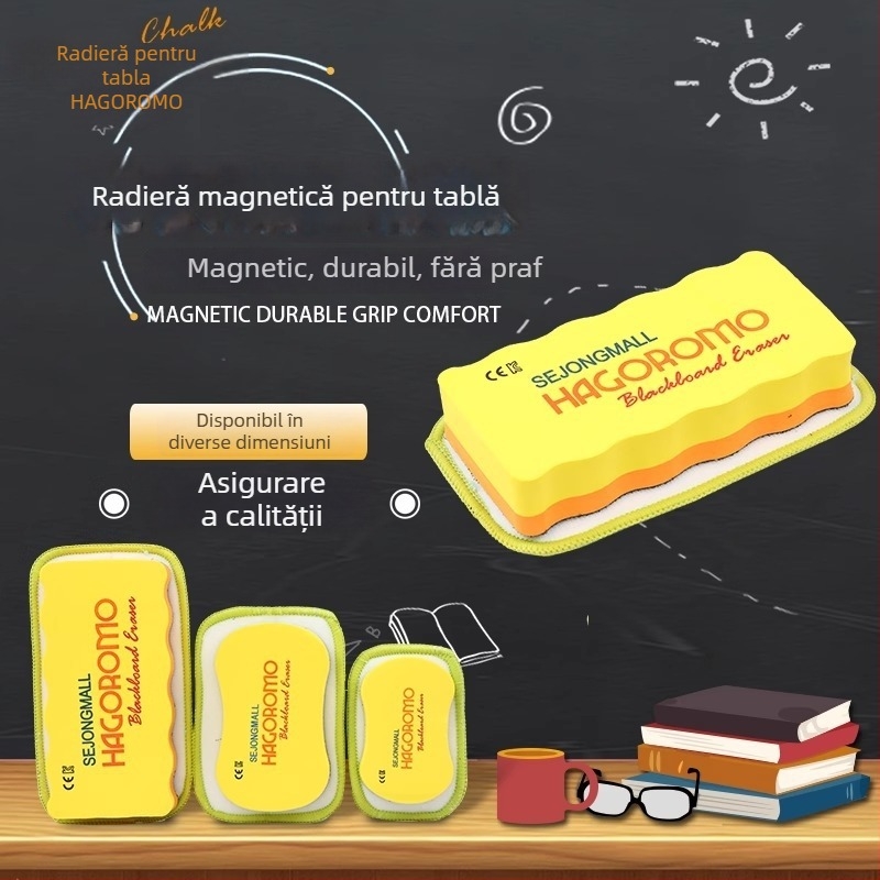 Feather robe Radieră pentru cretă, velur coral, magnetică, înlocuibilă pentru table albe și plăci de desen