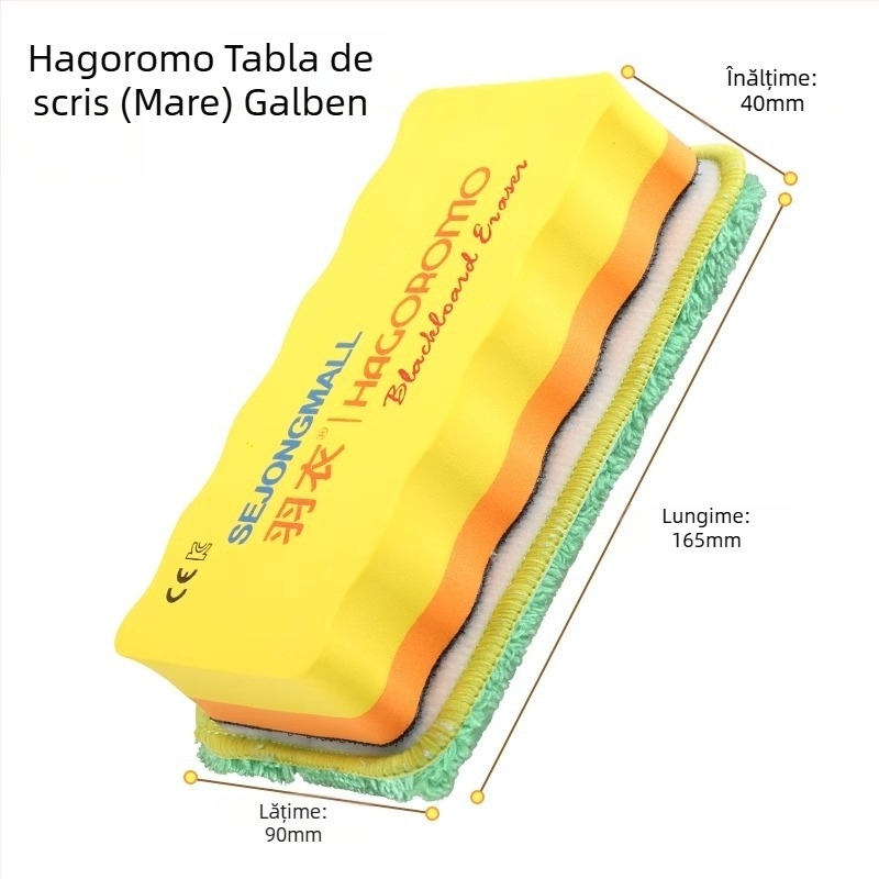 Feather robe Radieră pentru cretă, velur coral, magnetică, înlocuibilă pentru table albe și plăci de desen