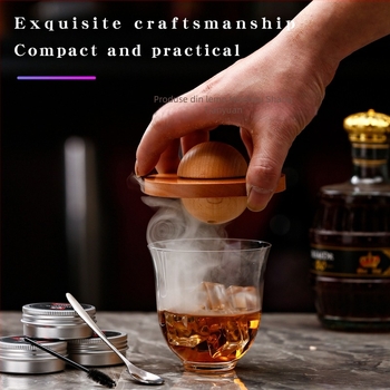 Set de afumat whisky pentru cocktailuri – lemn solid, recipient în formă de farfurie zburătoare, componentă de afumare cu bucați de lemn, accesorii de bar, lansare vara 2021