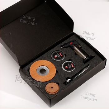 Set de afumat whisky pentru cocktailuri – lemn solid, recipient în formă de farfurie zburătoare, componentă de afumare cu bucați de lemn, accesorii de bar, lansare vara 2021