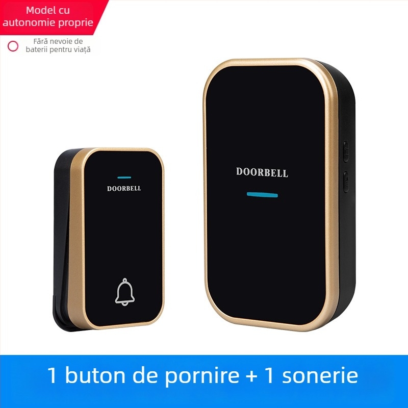 Sonerie fără fir pentru casă – auto-generatoare, fără baterie, impermeabilă, rază ultra-lungă pentru seniori, 110-220V