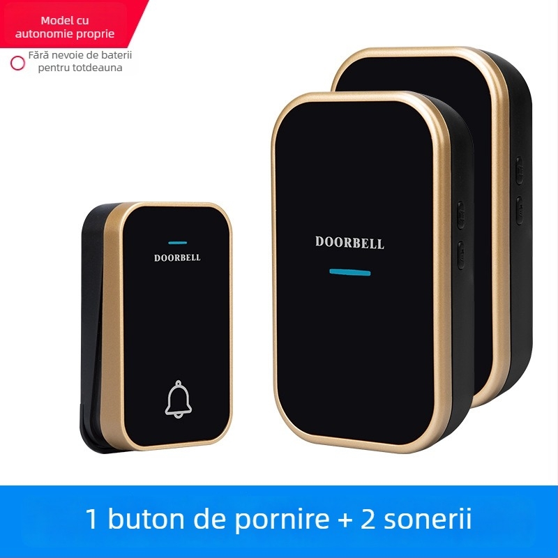 Sonerie fără fir pentru casă – auto-generatoare, fără baterie, impermeabilă, rază ultra-lungă pentru seniori, 110-220V