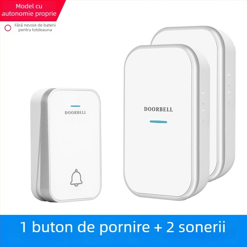 Sonerie fără fir pentru casă – auto-generatoare, fără baterie, impermeabilă, rază ultra-lungă pentru seniori, 110-220V