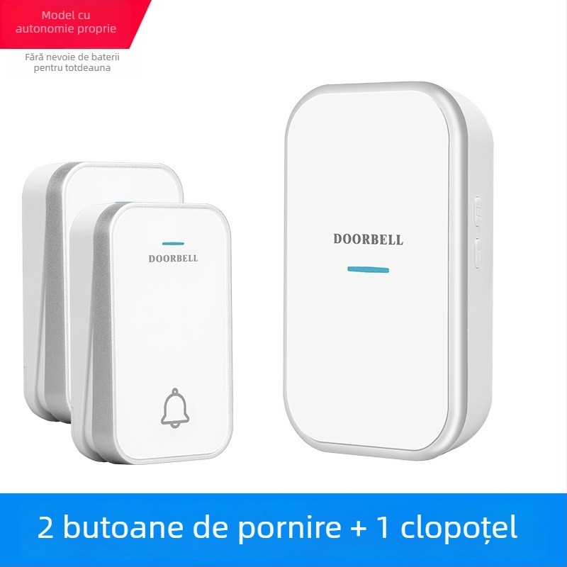 Sonerie fără fir pentru casă – auto-generatoare, fără baterie, impermeabilă, rază ultra-lungă pentru seniori, 110-220V