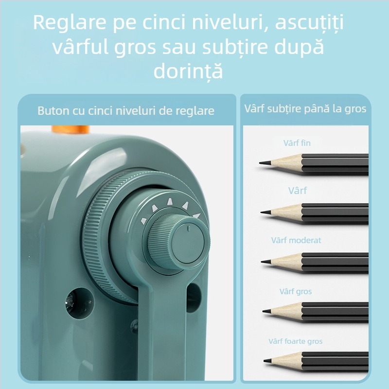 Deli 0642S ascuțitor de creioane – manual, plastic, design geometric, unisex