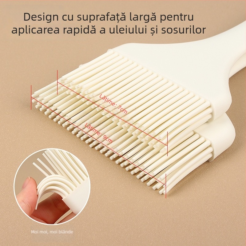 Pensulă din silicon pentru grătar – Cap lat, Alimentară, Construcție dintr-un singur bloc, Pensulă pentru sos