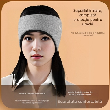 Mască de ochi cu protecție auditivă integrată, din bumbac, reducere a zgomotului, respirabilă, blochează lumina