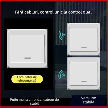 Întrerupător wireless pentru iluminare 220V, control dual, panou autoadeziv (fără cablare)