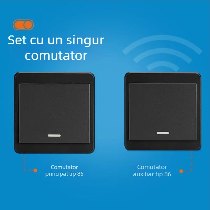 Întrerupător wireless pentru iluminare 220V, control dual, panou autoadeziv (fără cablare)