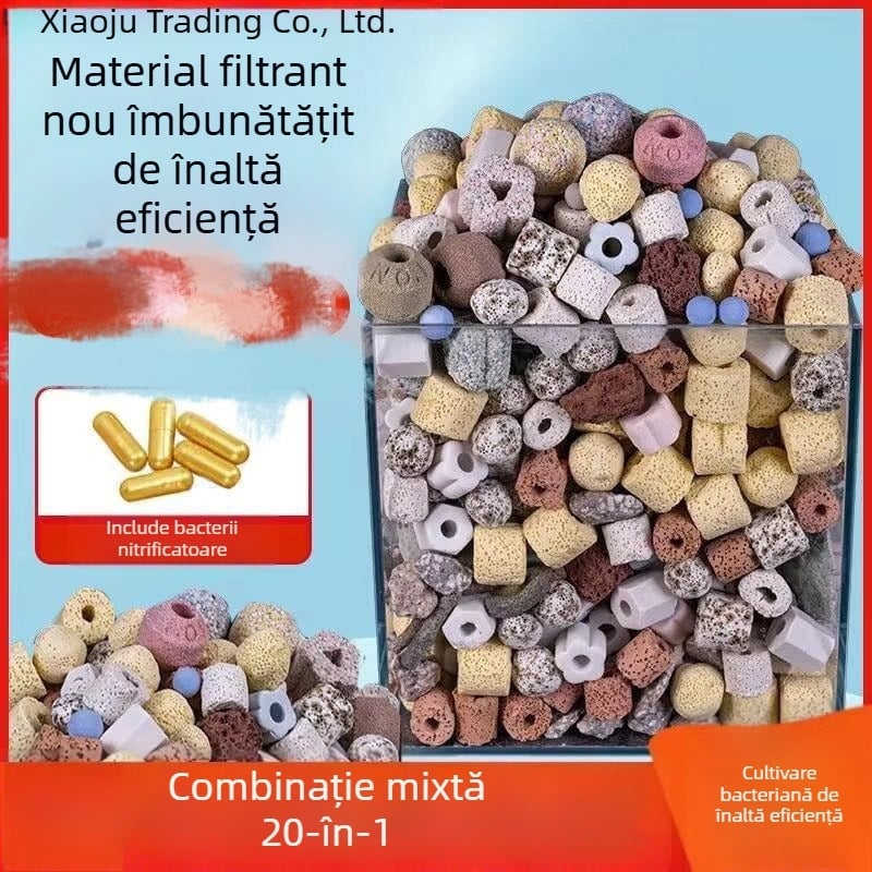 Medii de filtrare pentru acvariu cu bacterii nitrificatoare și bumbac filtrant pentru purificarea apei
