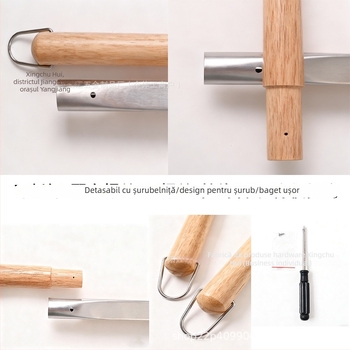 Perie de curățare pentru grătar, sârma de cupru, mâner din lemn — Star chef