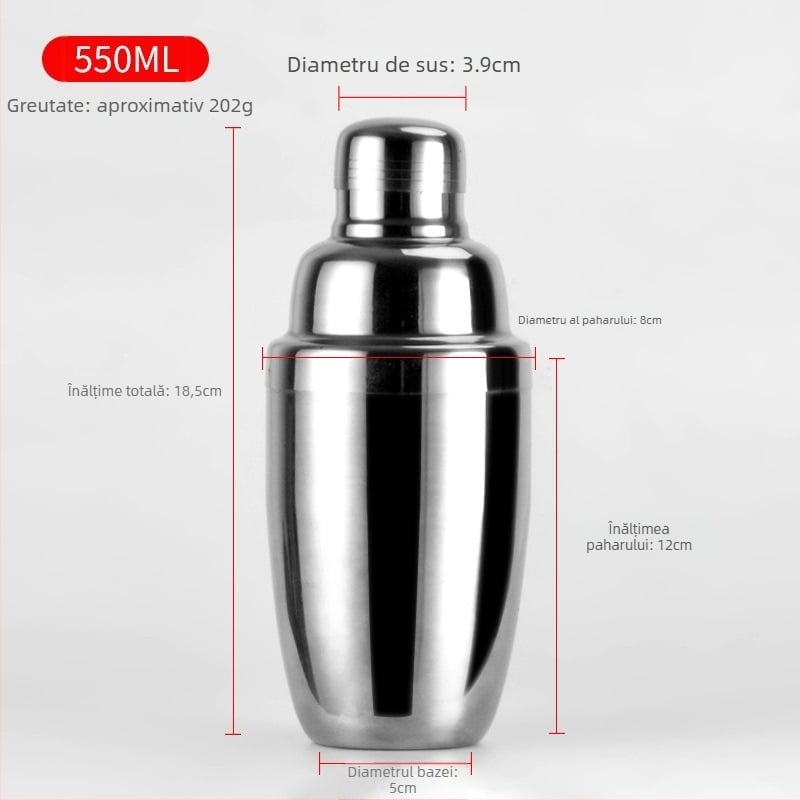 Shaker pentru cocktail din oțel inoxidabil întărit 304, stil modern minimalist, model xhy666, brand Xiao Zhang