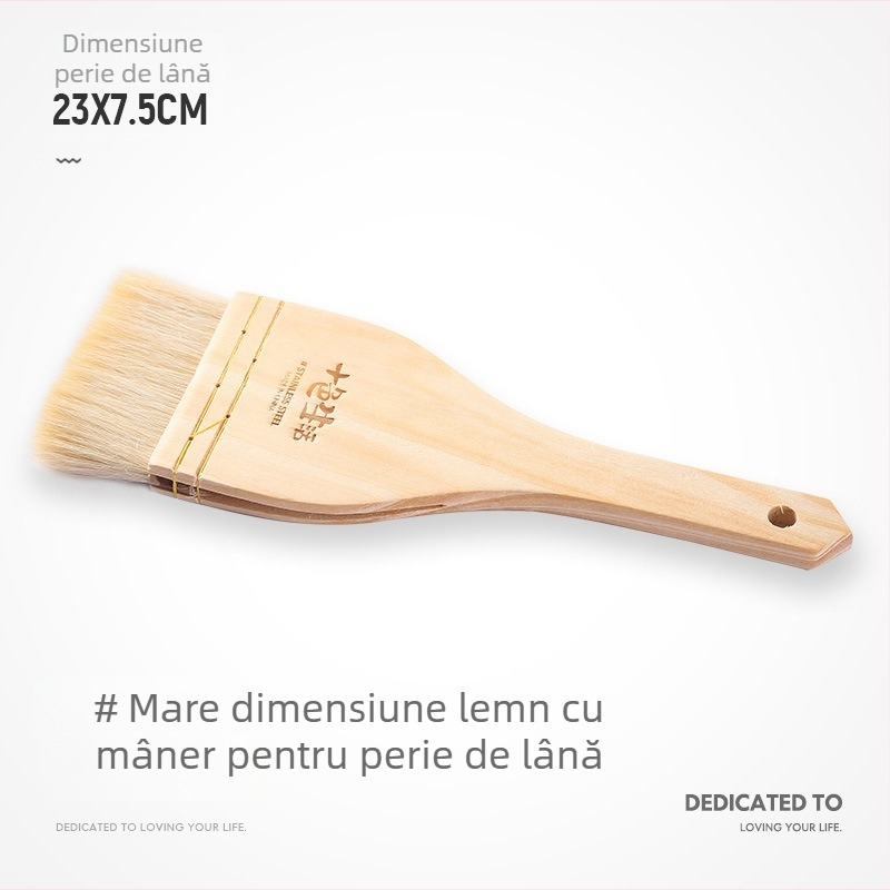 Perie pentru grătar cu peri 40% lână + 60% fibră, mâner din lemn, pachet 400, stil Nou Chinezesc