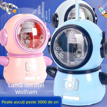 Ascuțitoare electrică pentru creioane – model 0910, corp din plastic, acționare electrică, design geometric, greutate 210 g