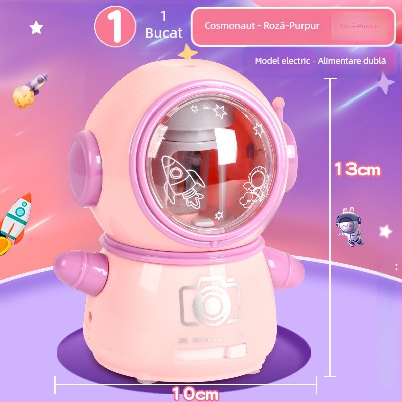 Ascuțitoare electrică pentru creioane – model 0910, corp din plastic, acționare electrică, design geometric, greutate 210 g