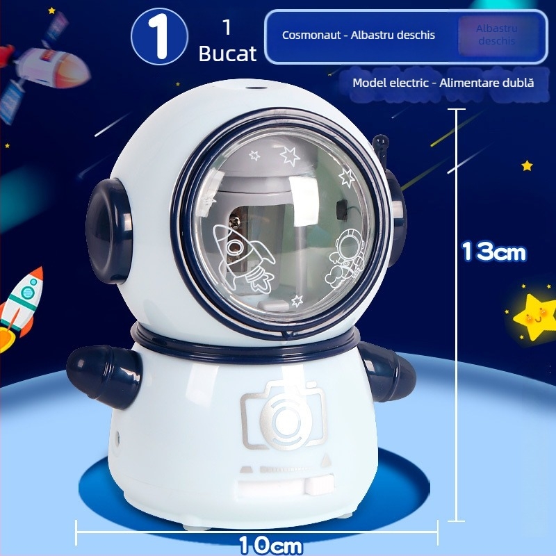 Ascuțitoare electrică pentru creioane – model 0910, corp din plastic, acționare electrică, design geometric, greutate 210 g