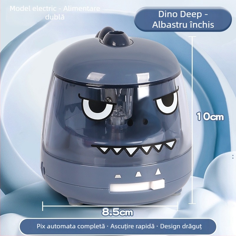 Ascuțitoare electrică pentru creioane – model 0910, corp din plastic, acționare electrică, design geometric, greutate 210 g