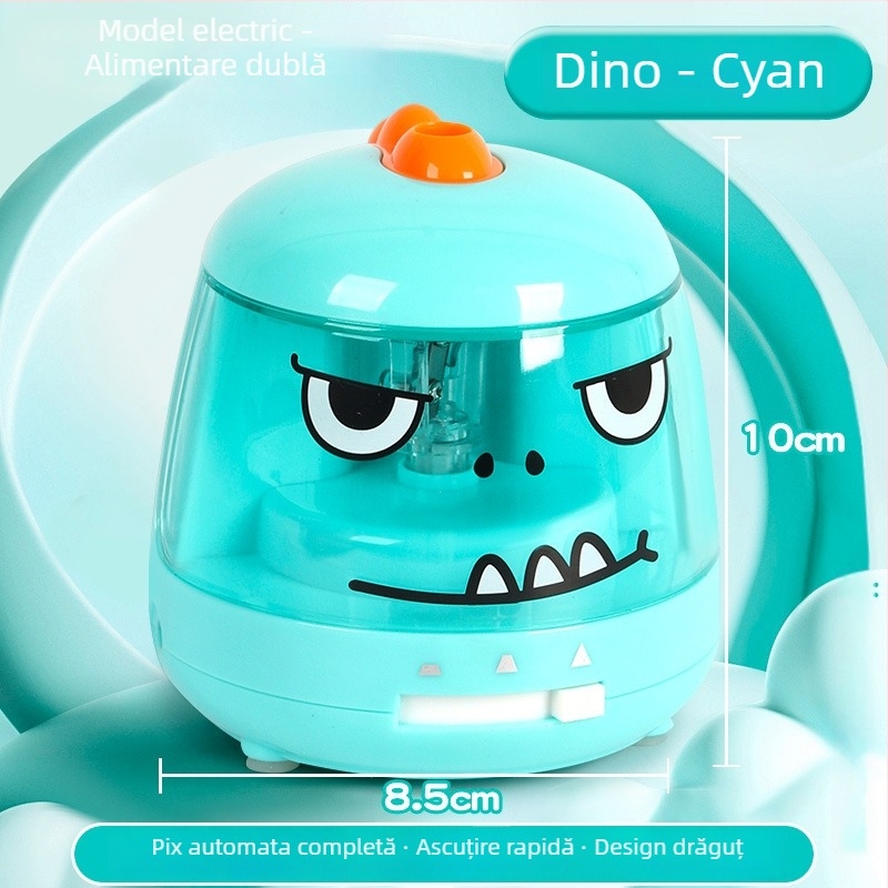 Ascuțitoare electrică pentru creioane – model 0910, corp din plastic, acționare electrică, design geometric, greutate 210 g