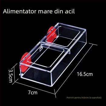 Hrănitoare acrilică pentru acvariu, distribuție automată a hranei, inel de alimentare cu punct fix pentru prevenirea risipirii, 100 buc.