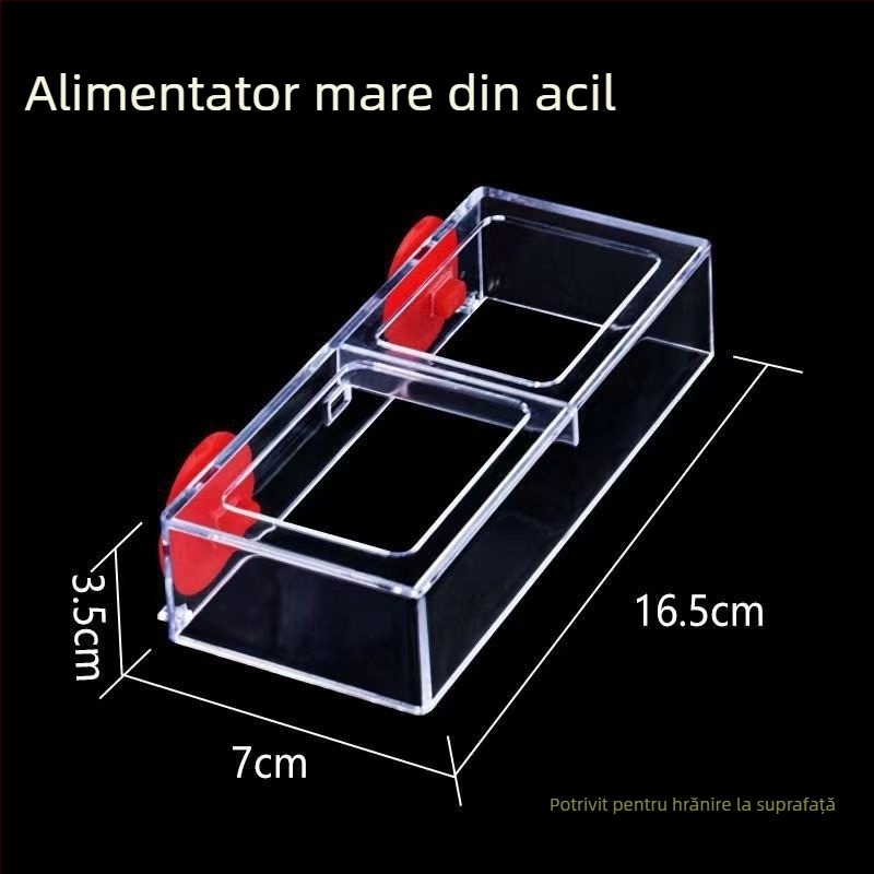 Hrănitoare acrilică pentru acvariu, distribuție automată a hranei, inel de alimentare cu punct fix pentru prevenirea risipirii, 100 buc.