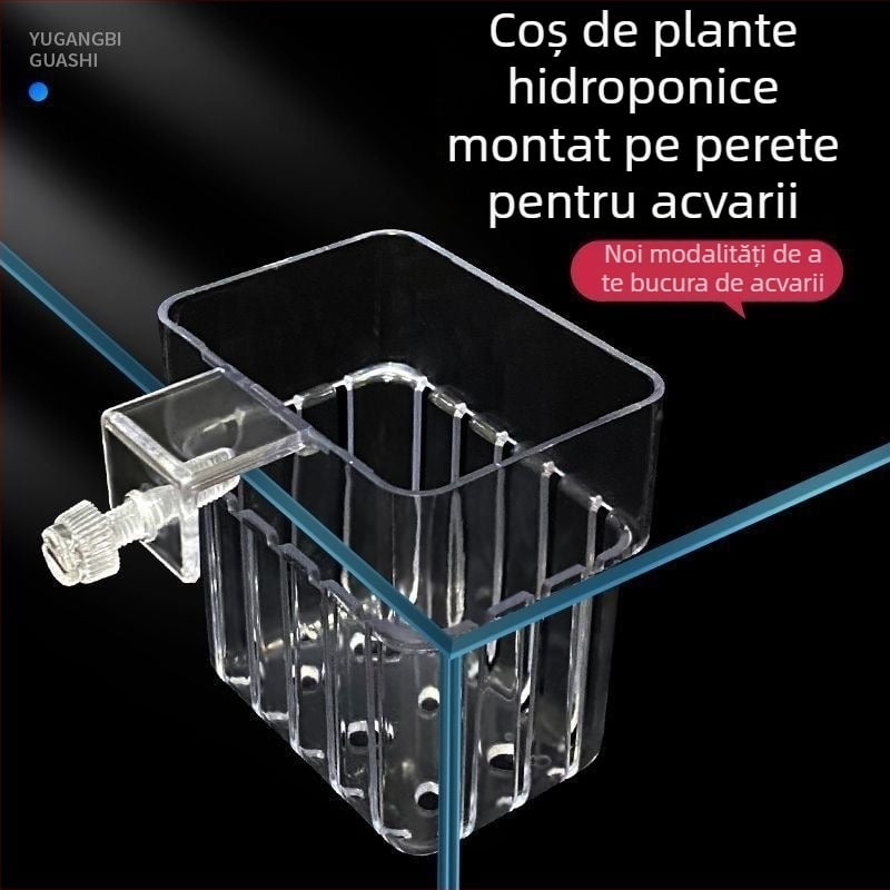 Coș de plantare hidroponic pentru acvariu montat pe perete (ABS; Origine: Guangzhou; Greutate: 40 g; Categoria: Echipamente acvaristice)
