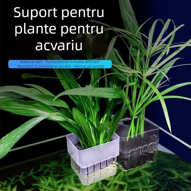 Coș de plantare hidroponic pentru acvariu montat pe perete (ABS; Origine: Guangzhou; Greutate: 40 g; Categoria: Echipamente acvaristice)