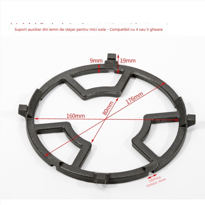 Suport din oțel inoxidabil pentru aragaz, suport pentru wok și oală de lapte, anti-derapant, design universal cu patru sau cinci gheare