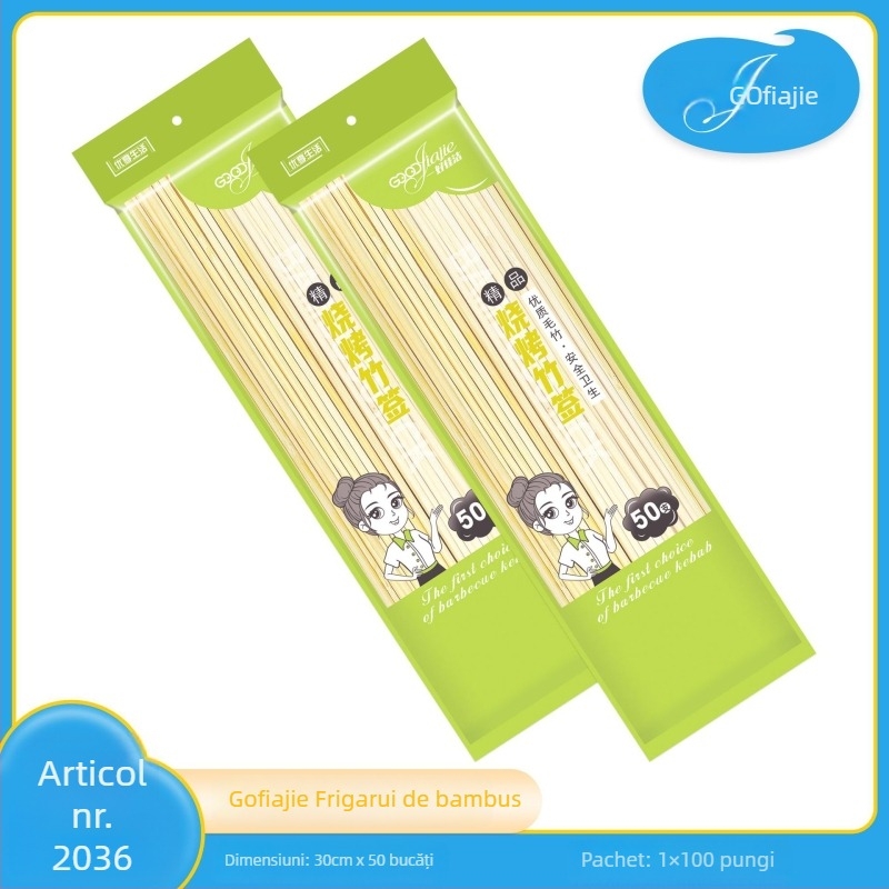 Bețe de bambus de unică folosință pentru grătar – Good and Clean, seria BBQ, bambus Moso, origine Guangdong, produs premium